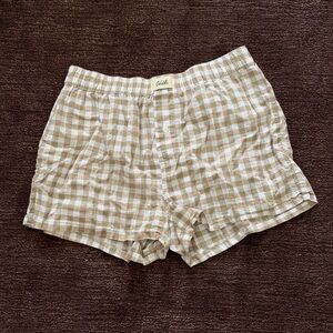 Oddli Classic Boxers - Tan/White Gingham